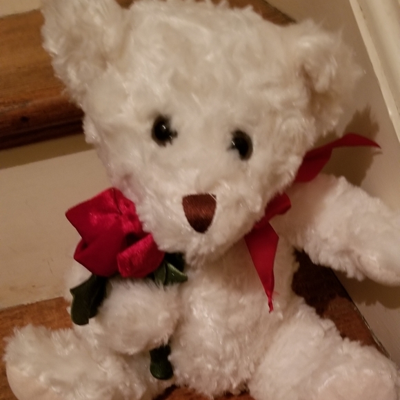 vintage white teddy bear